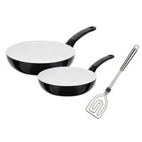 PFANNENSET Ceramica Blanca 3-teilig  - Schwarz, Basics, Metall - GSW