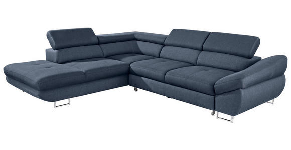 ECKSOFA Dunkelblau Webstoff  - Dunkelblau, Design, Textil/Metall (235/280cm) - Hom`in