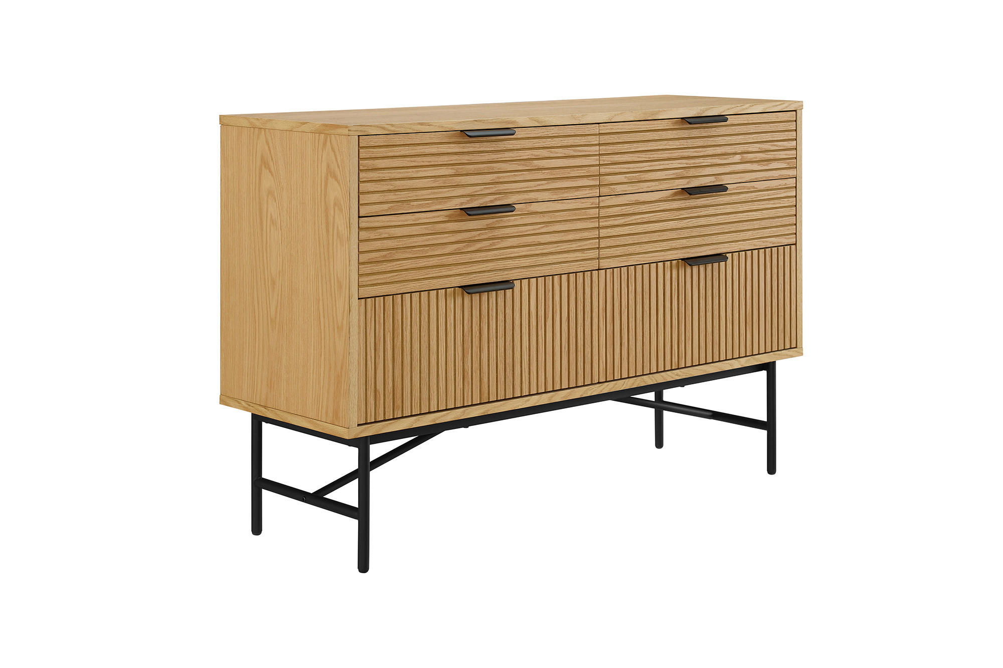 KOMMODE  in 120/80/40 cm  - Eichefarben/Schwarz, Design, Holz/Holzwerkstoff (120/80/40cm) - Livetastic