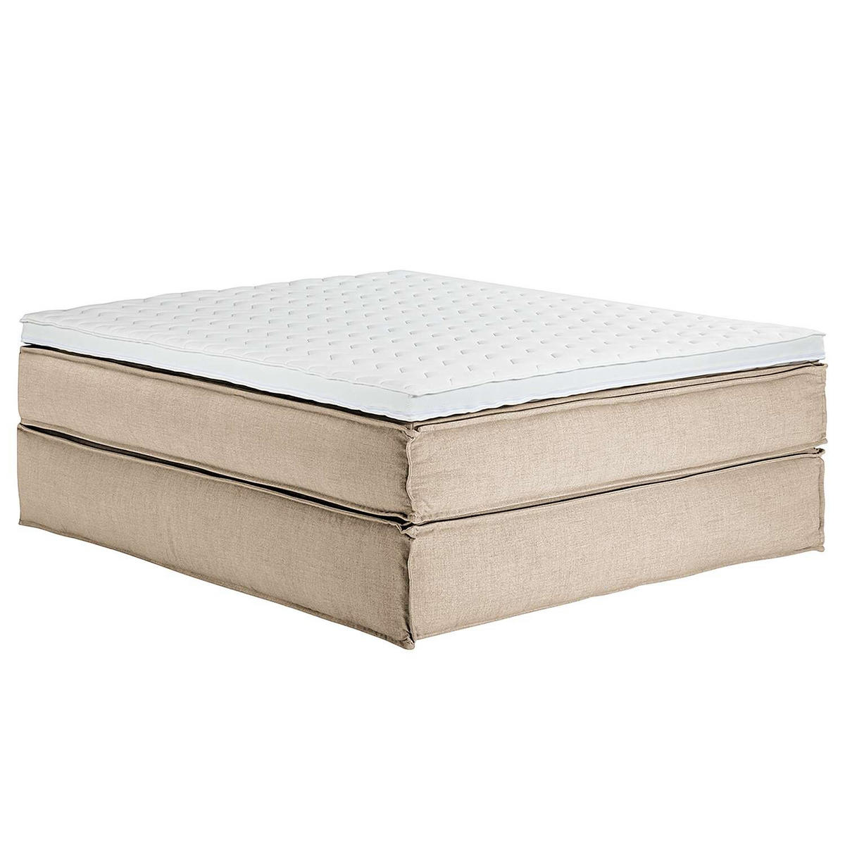 BOXSPRINGBETT 160/200 cm  in Beige  - Beige/Schwarz, Design, Textil (160/200cm) - home24