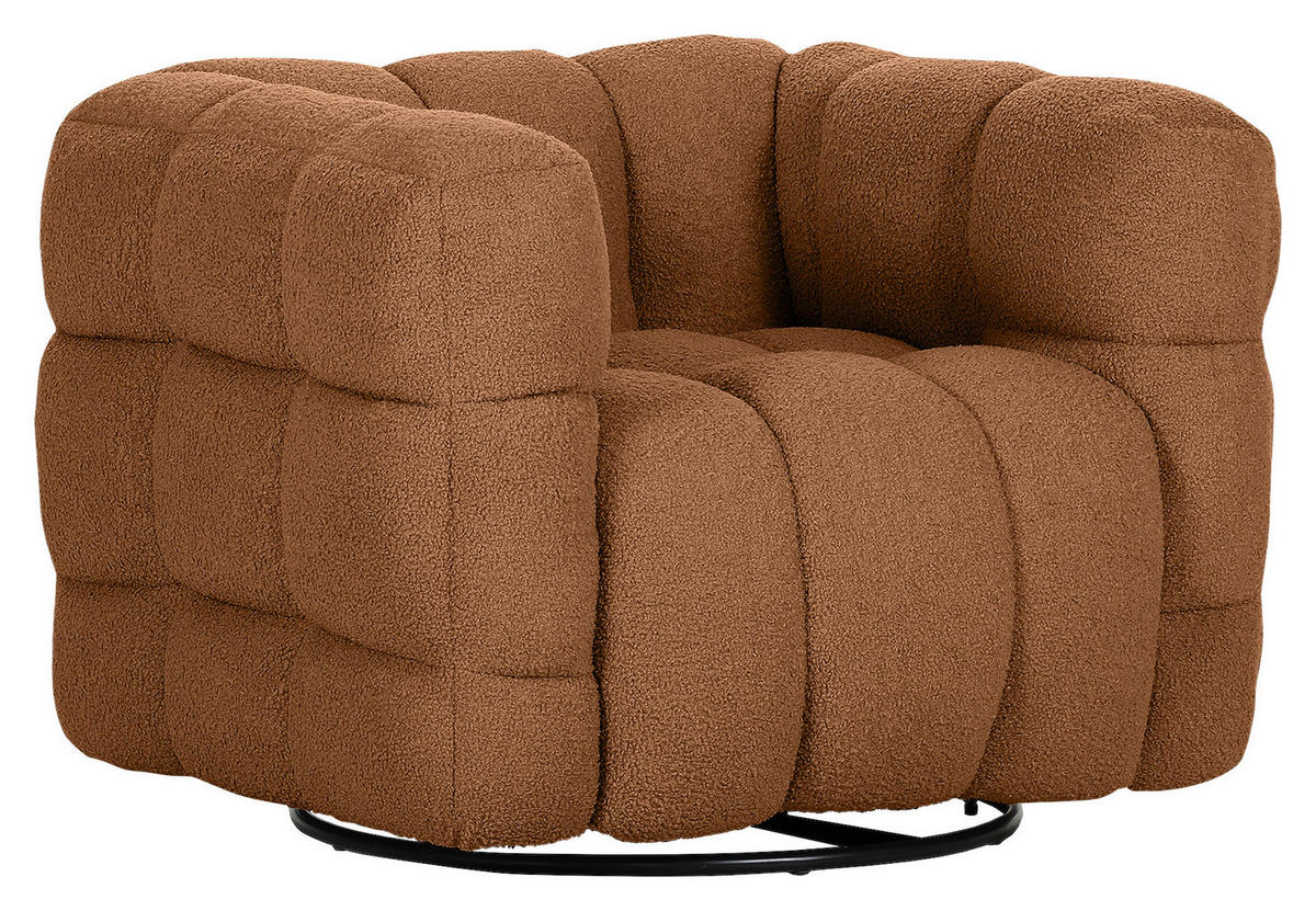 SESSEL in Flachgewebe Rostfarben  - Rostfarben/Schwarz, Konventionell, Textil/Metall (97/71/87cm) - Carryhome