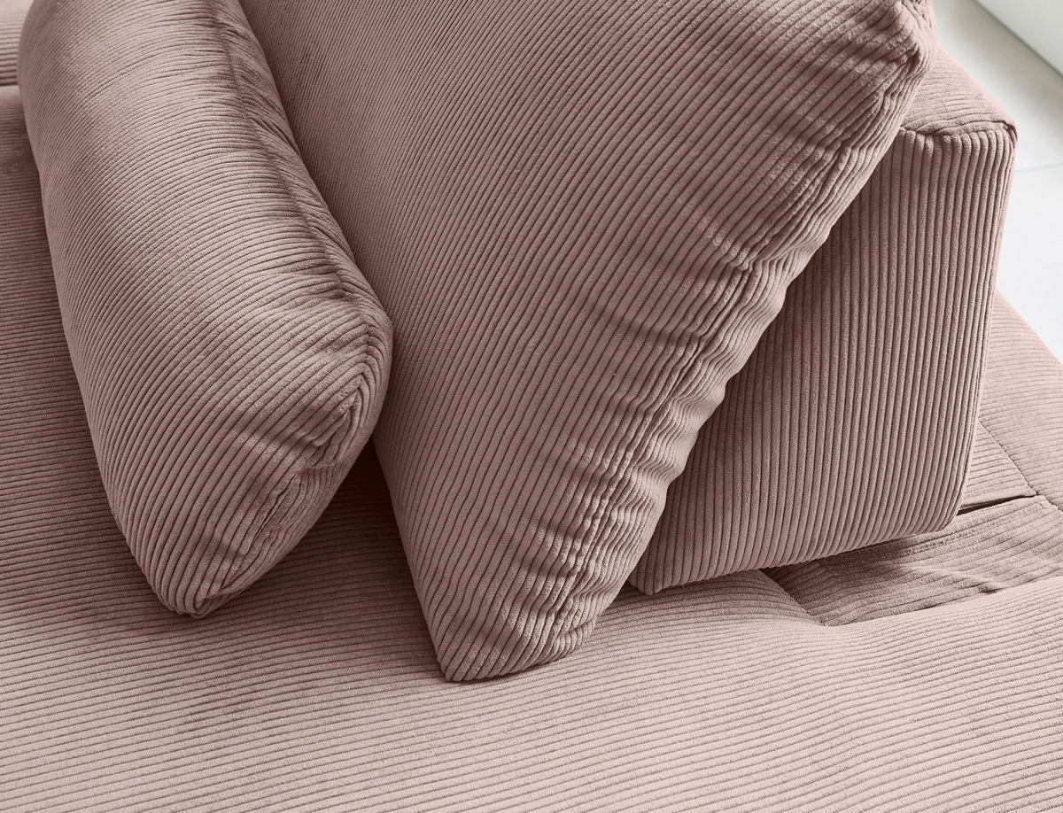 ECKSOFA Niels Andersson Altrosa Feincord  - Schwarz/Altrosa, Design, Kunststoff/Textil (316/242cm) - Niels Andersson
