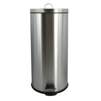 ABFALLEIMER 30 l  Metall  - Silberfarben/Schwarz, Basics, Kunststoff/Metall (29.5/63.5/29.5cm) - Spirella