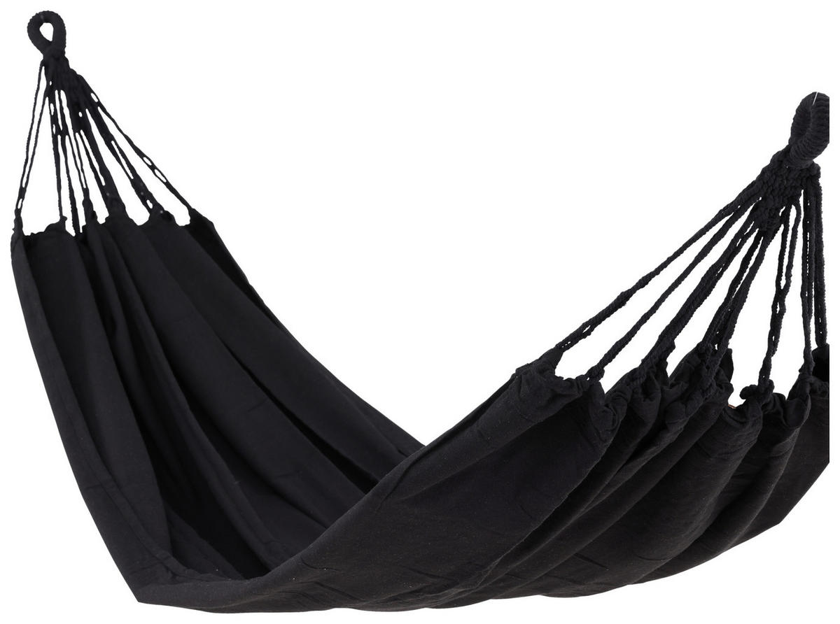 HÄNGEMATTE  - Schwarz, KONVENTIONELL, Kunststoff (150/1/200cm) - Gardenson