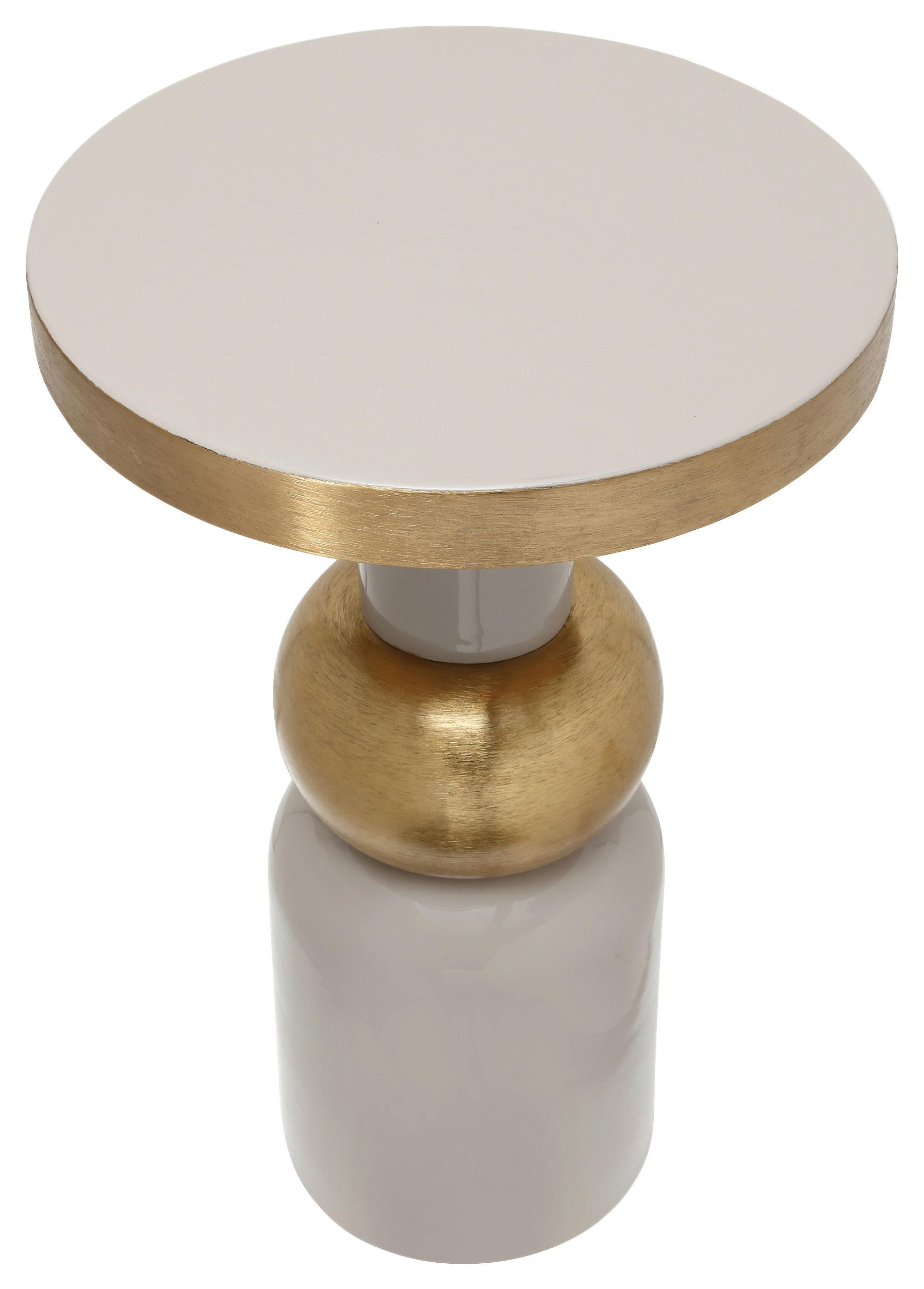 BEISTELLTISCH Taupe, Goldfarben rund  - Taupe/Goldfarben, Design, Metall (41/62cm) - Kayoom