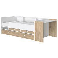 KREVET S PROSTOR. ZA ODLAGANJ   90/200 cm   bijela, boje hrasta  - bijela/boje hrasta, Moderno, drvni materijal (90/200cm) - MID.YOU
