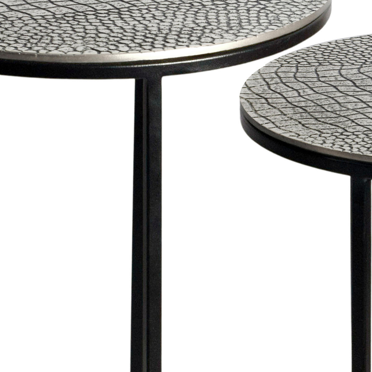 SATSBORD i metall 40/40/48 cm  - silver/svart, Design, metall (40/40/48cm) - Livetastic