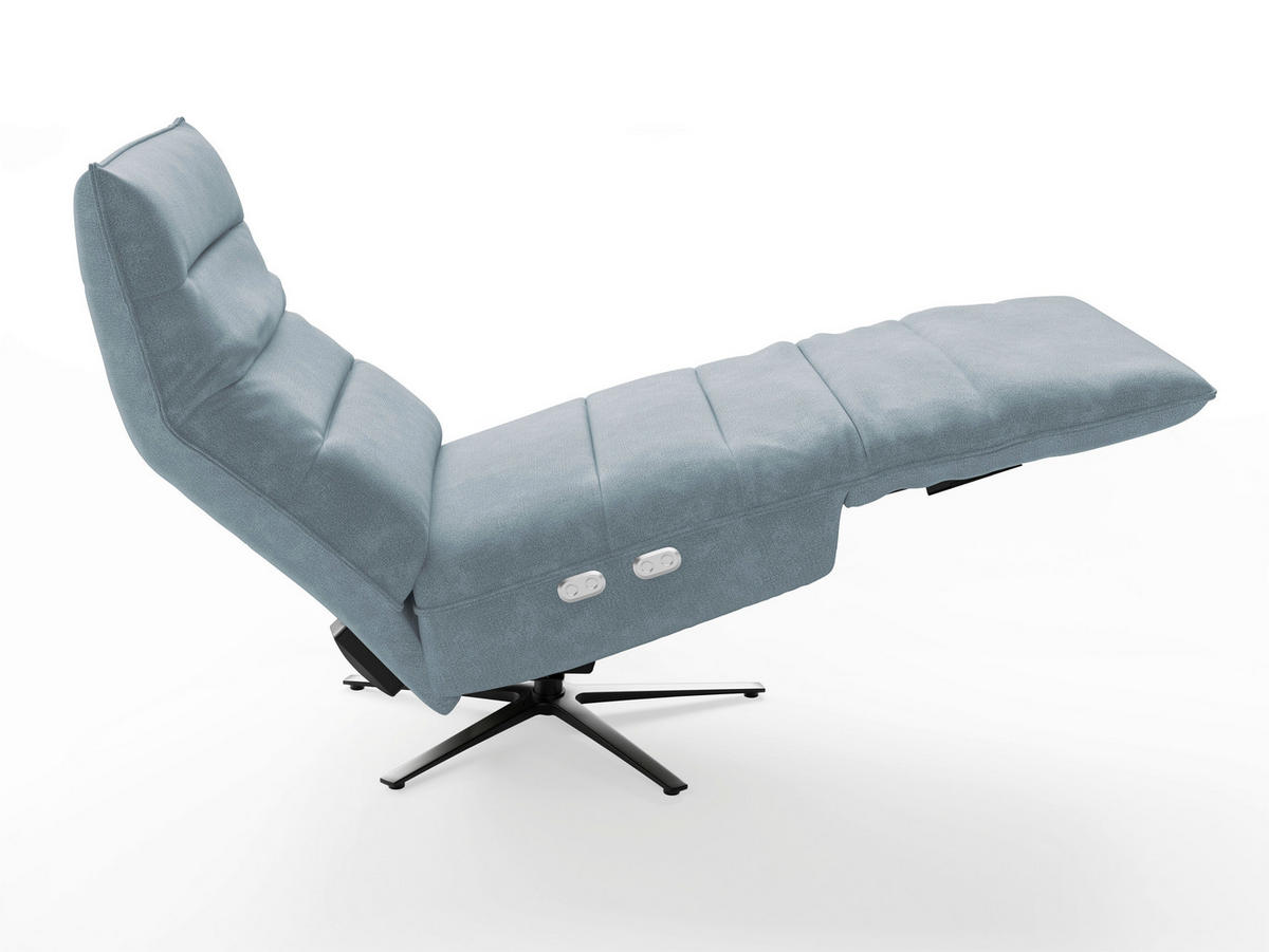 RELAXAČNÍ KŘESLO, textil, světle modrá - černá/světle modrá, Basics, kov/textil (80/109/98cm) - Sit & More