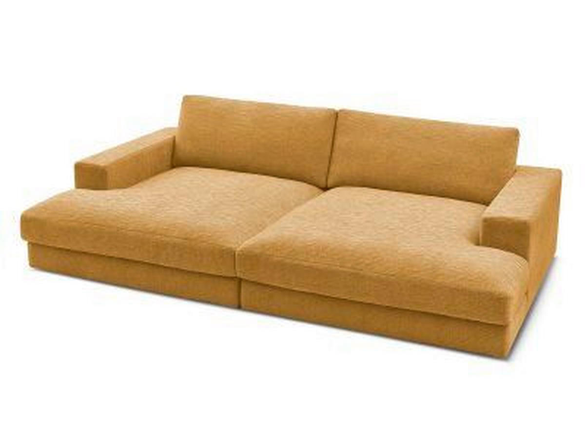 BIGSOFA LEONARD Struktur Gelb  - Gelb/Schwarz, MODERN, Kunststoff/Textil (274/77/159cm)