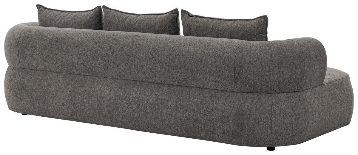 BIGSOFA in Chenille Anthrazit  - Anthrazit/Schwarz, Design, Kunststoff/Textil (240/76/122cm) - Livetastic