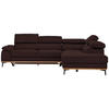 ECKSOFA Braun Webstoff  - Schwarz/Braun, Natur, Holz/Textil (282/226cm) - Novel