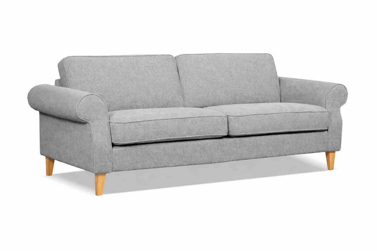 3-SITZER-SOFA NAOMI in Grau  - Grau, Design, Textil (224/82/91cm) - Livetastic