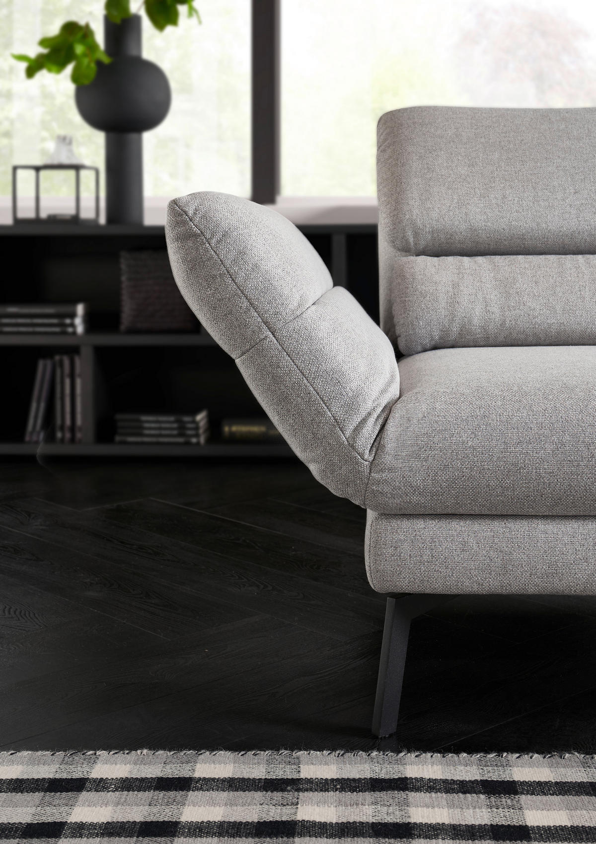 ECKSOFA in Flachgewebe Naturfarben, Beige  212-253/256-363 cm  - Beige/Schwarz, Design, Textil/Metall (212-253/256-363cm) - Dieter Knoll