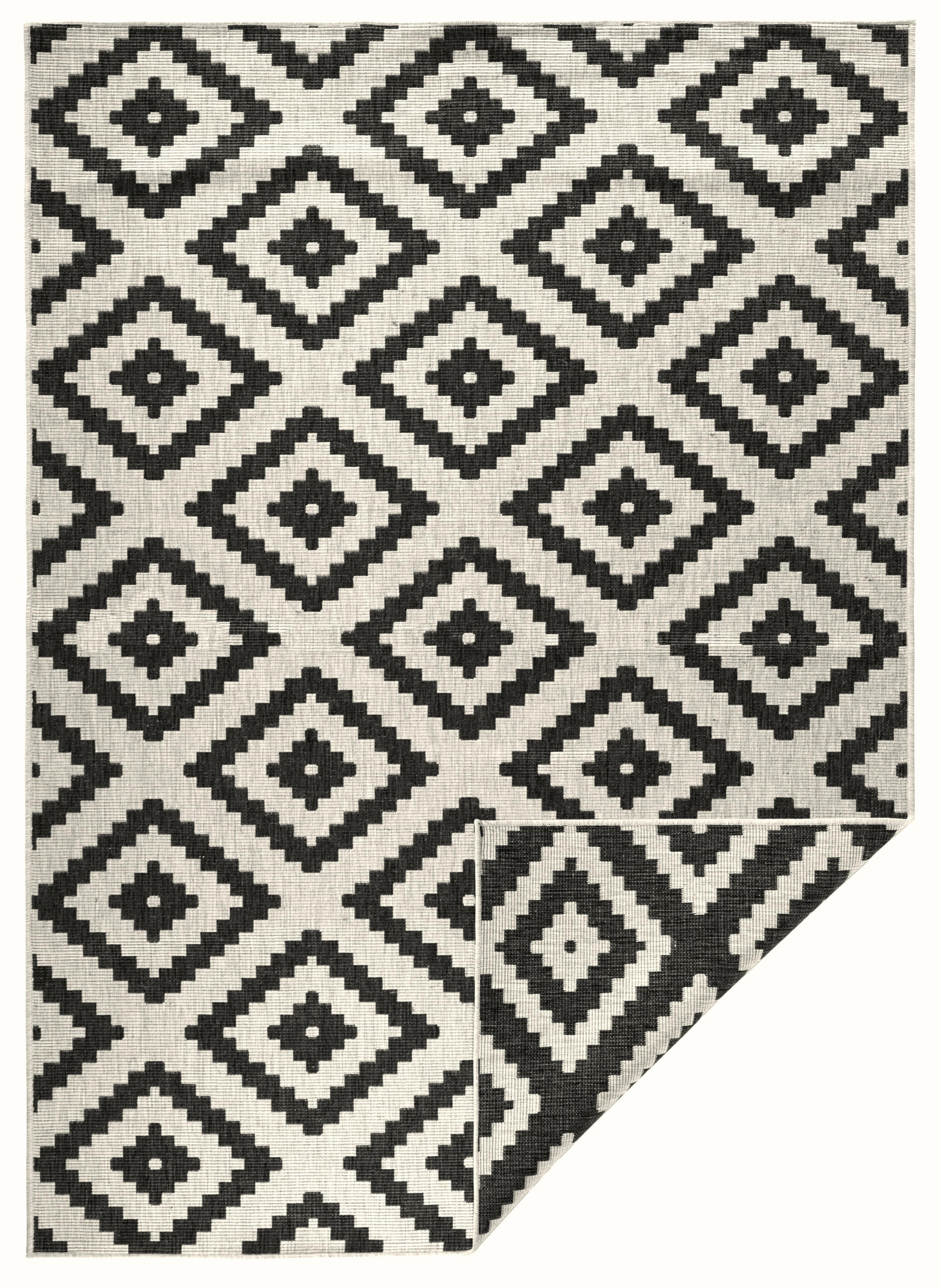 OUTDOORTEPPICH 80/150 cm Twin Creme, Schwarz  - Creme/Schwarz, Basics, Kunststoff (80/150cm) - Novel
