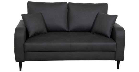 2-SITZER-SOFA in Lederlook Grau - Schwarz/Grau, KONVENTIONELL, Holz/Textil (164/96/86cm) - Carryhome
