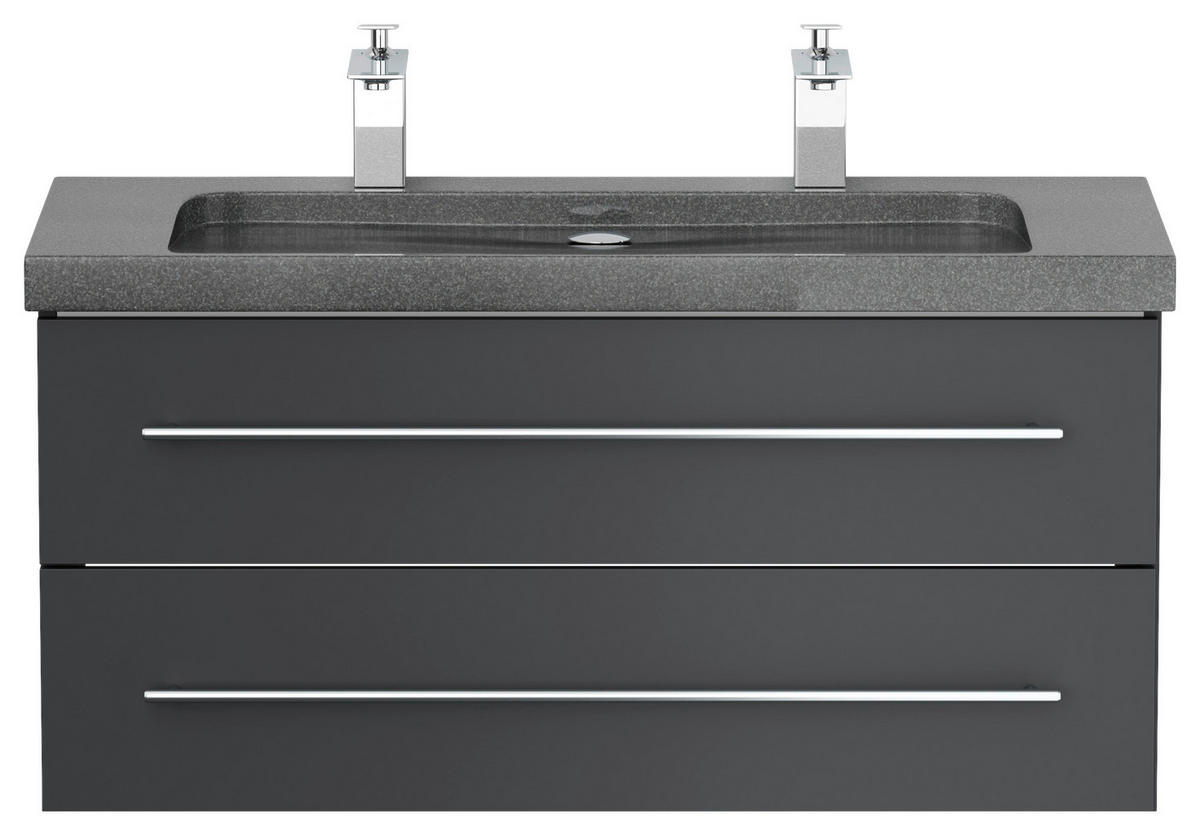 WASCHTISCHKOMBI 100 cm  - Graphitfarben, Basics, Holzwerkstoff/Stein (100cm) - MID.YOU