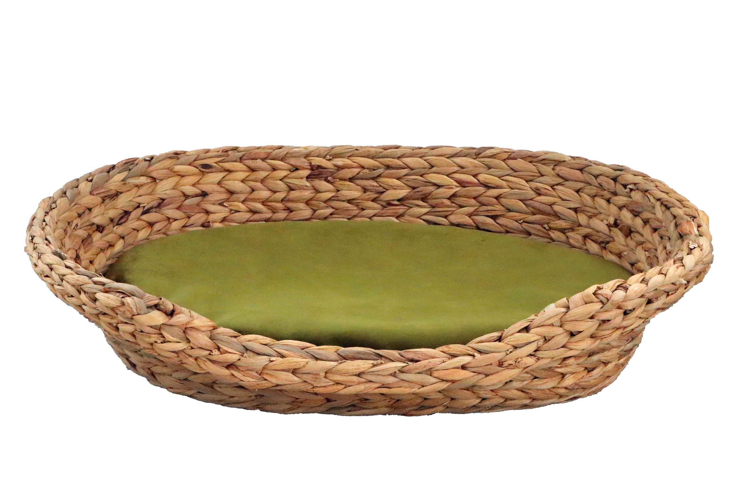 TIERBETT Wasserhyazinthe oval - Naturfarben/Olivgrün, KONVENTIONELL, Naturmaterialien (72/56/17cm)