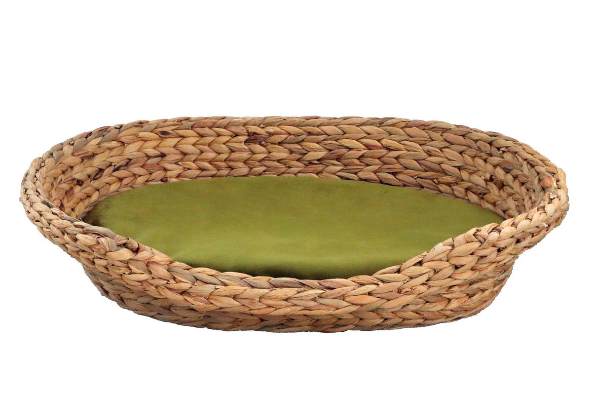 TIERBETT Wasserhyazinthe oval - Naturfarben/Olivgrün, KONVENTIONELL, Naturmaterialien (72/56/17cm)