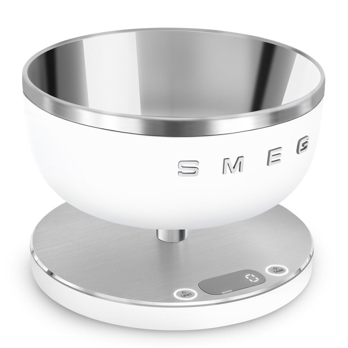 ELEKTRISCHE KÜCHENWAAGE  - Edelstahlfarben/Weiß, Basics, Kunststoff/Metall (20,5/15/20,5cm) - SMEG