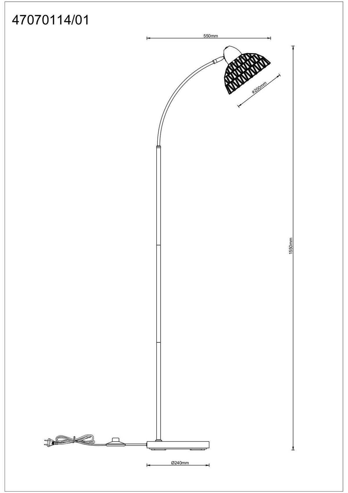 STEHLEUCHTE - Schwarz, Trend, Papier/Metall (55/24/155cm) - Novel