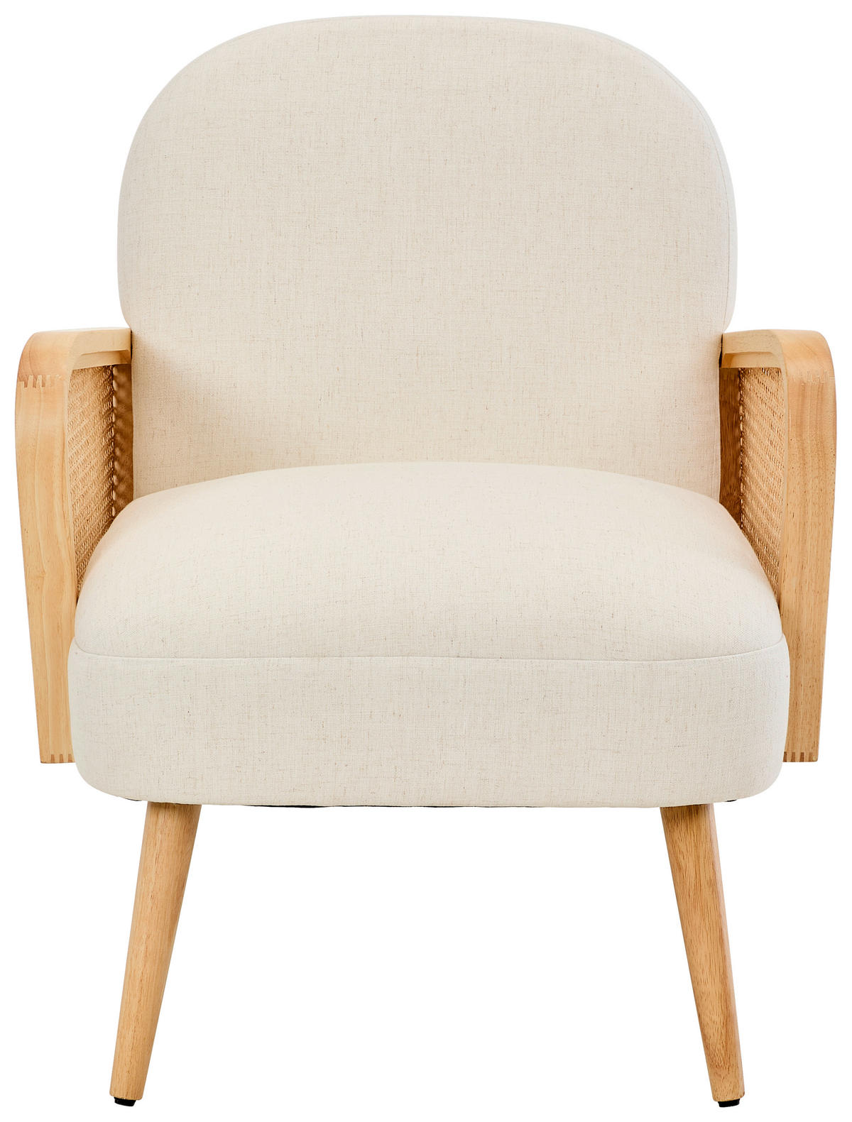 KŘESLO, textil, krémová - krémová/přírodní barvy, Trend, dřevo/textil (65/81/74cm) - MID.YOU