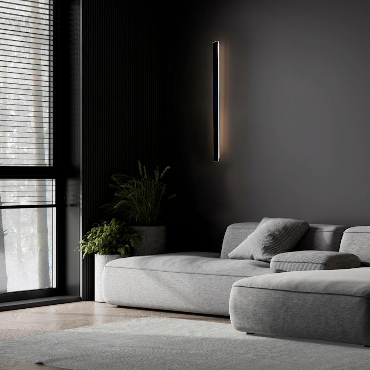 LED-WANDLEUCHTE Bodo  5.5/90/4 cm  - Schwarz, Design, Metall (5.5/90/4cm)