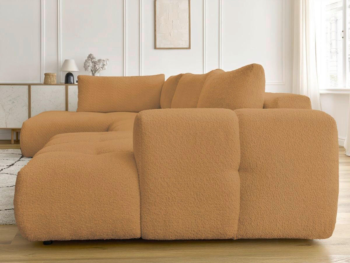 WOHNLANDSCHAFT  FUJI  Gelb Bouclé  - Gelb/Schwarz, MODERN, Kunststoff/Textil (204/377/160cm)