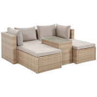 LOUNGEGARNITUR  - Braun/Grau, MODERN, Glas/Kunststoff - Ambia Garden