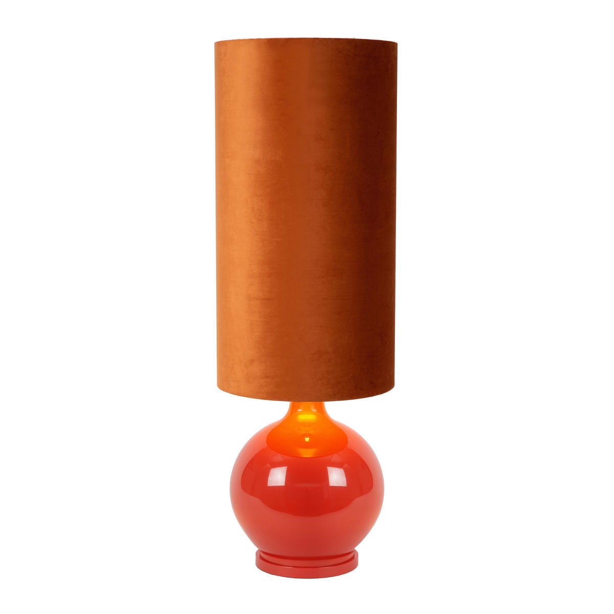 LED-STEHLEUCHTE 34/34/100 cm    - Orange, Design, Glas/Textil (34/34/100cm) - Lucide