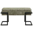 SITZBANK 80/42/33 cm Webstoff Grün, Schwarz  - Schwarz/Grün, Design, Textil/Metall (80/42/33cm) - Novel