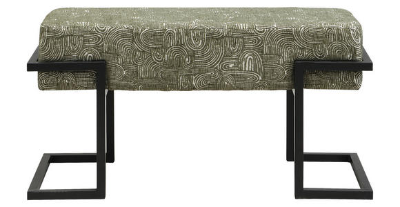 SITZBANK 80/42/33 cm Webstoff Grün, Schwarz  - Schwarz/Grün, Design, Textil/Metall (80/42/33cm) - Novel