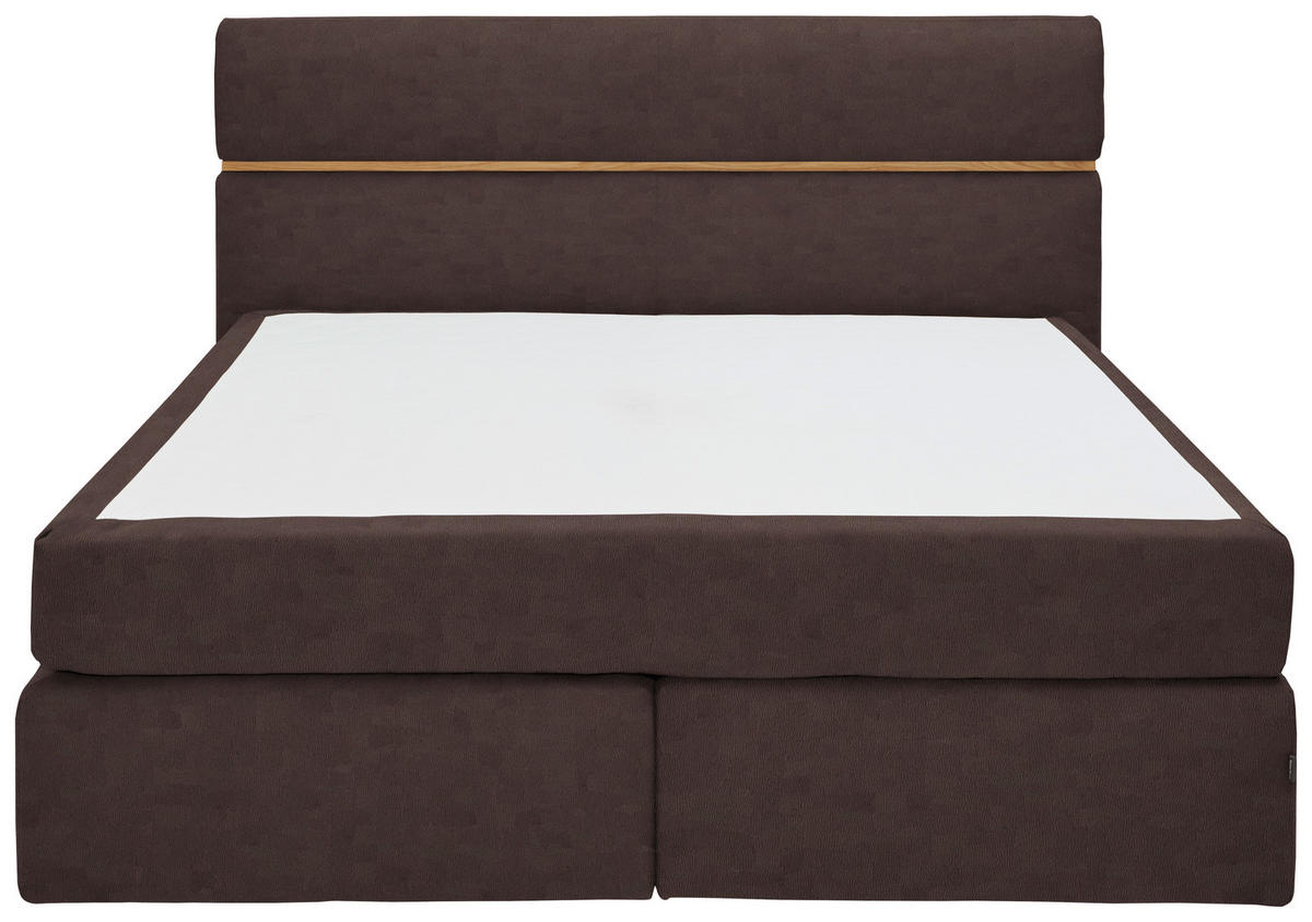 BOXSPRINGBETT 180/200 cm  in Eichefarben, Dunkelbraun  - Eichefarben/Dunkelbraun, KONVENTIONELL, Holz/Kunststoff (180/200cm) - Dieter Knoll