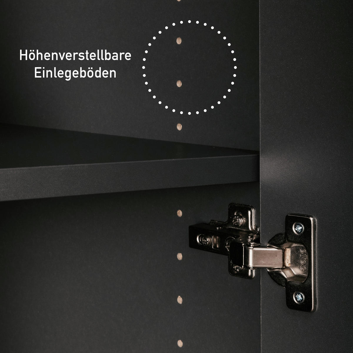 MEHRZWECKSCHRANK 67/164/68 cm  in Anthrazit  - Anthrazit/Schwarz, MODERN, Holzwerkstoff/Metall (67/164/68cm) - home24