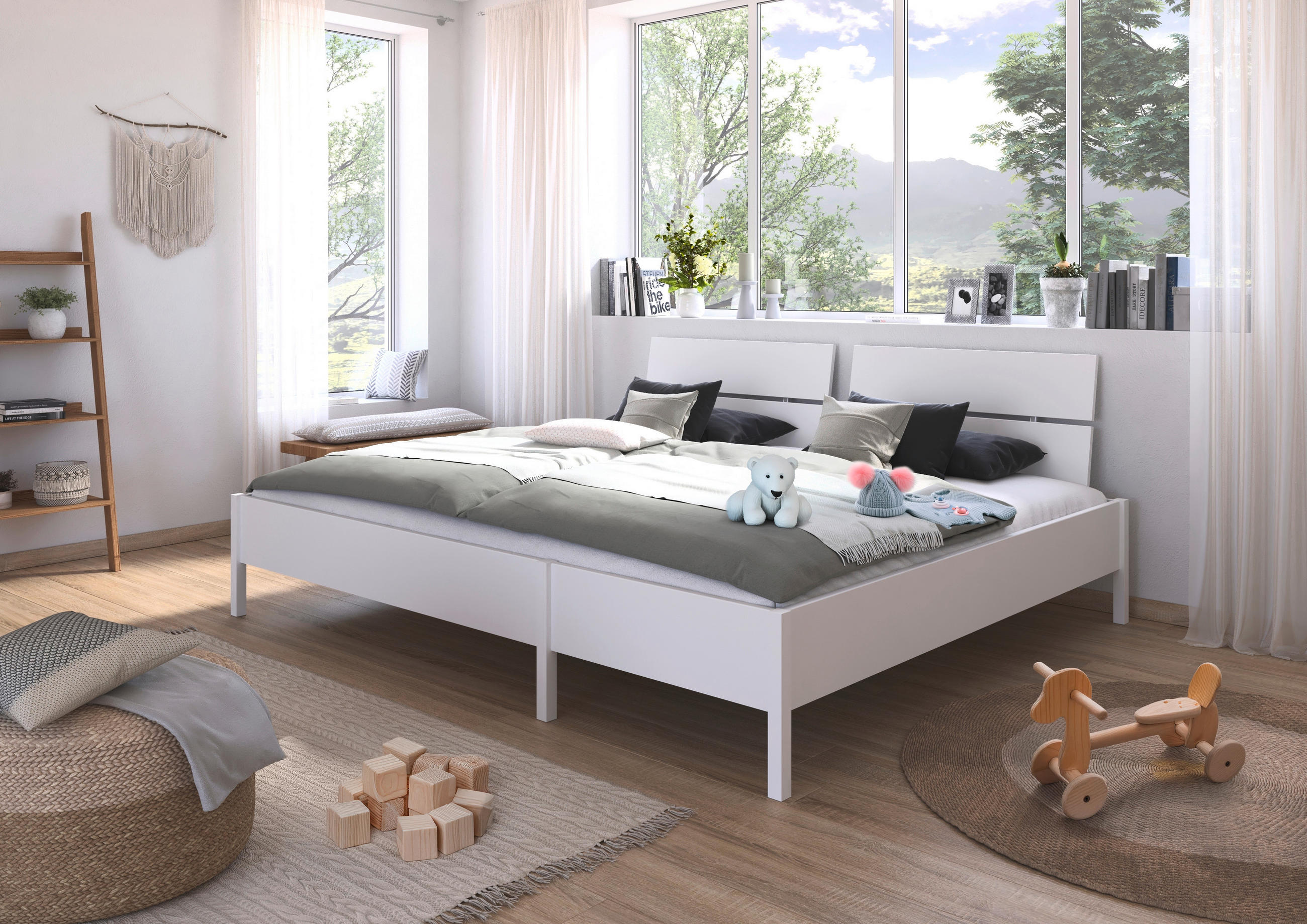 BETT 240/200 cm  in Weiss   - Weiss, Modern, Holzwerkstoff (240/200cm) - Rauch Möbel