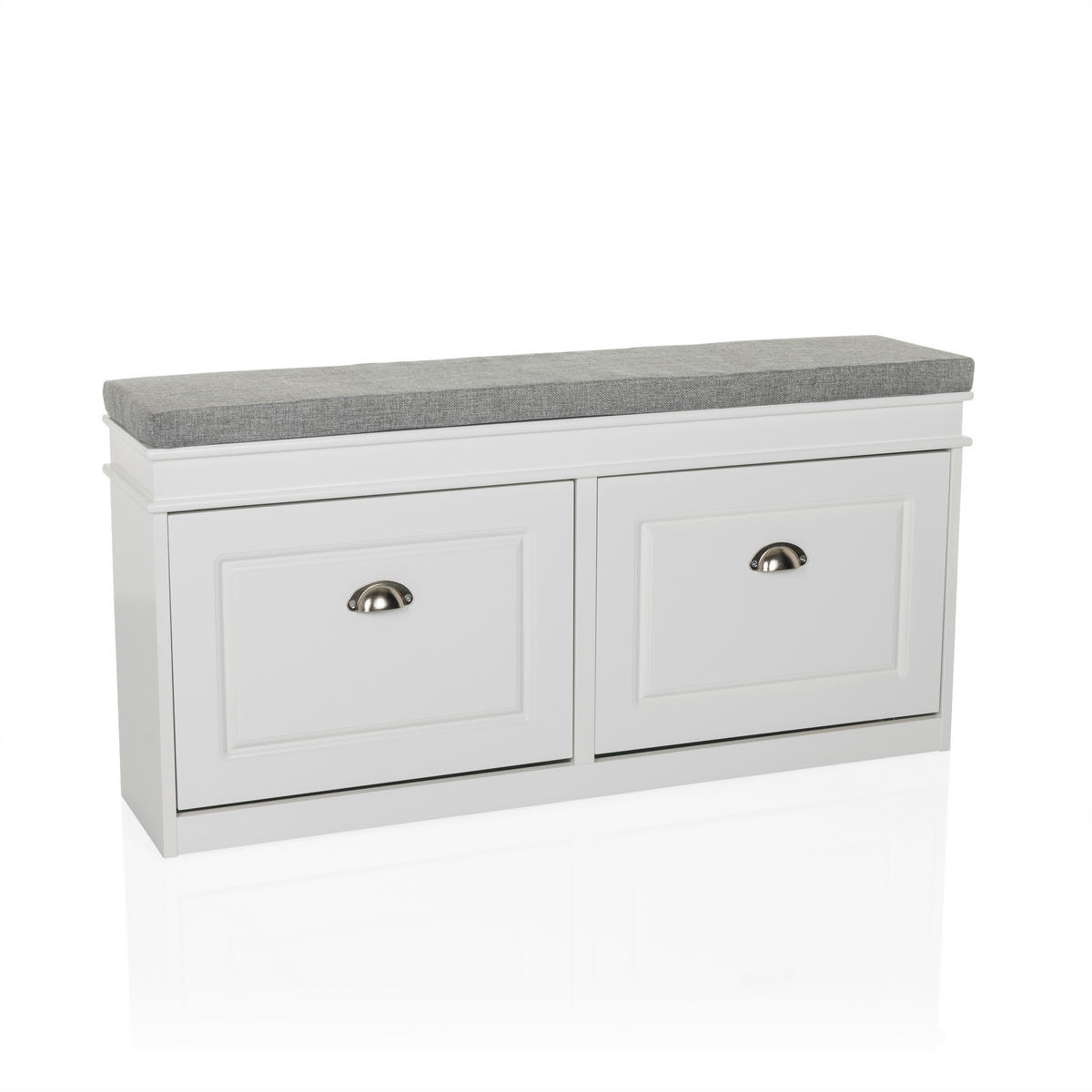 SKOSKÅP  i 104/52/24 cm  - vit/silver, Modern, metall/trämaterial (104/52/24cm) - MID.YOU