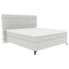 BOXSPRINGBETT 180/200 cm  in Hellgrau  - Hellgrau/Schwarz, Design, Textil/Metall (180/200cm) - Boxxx