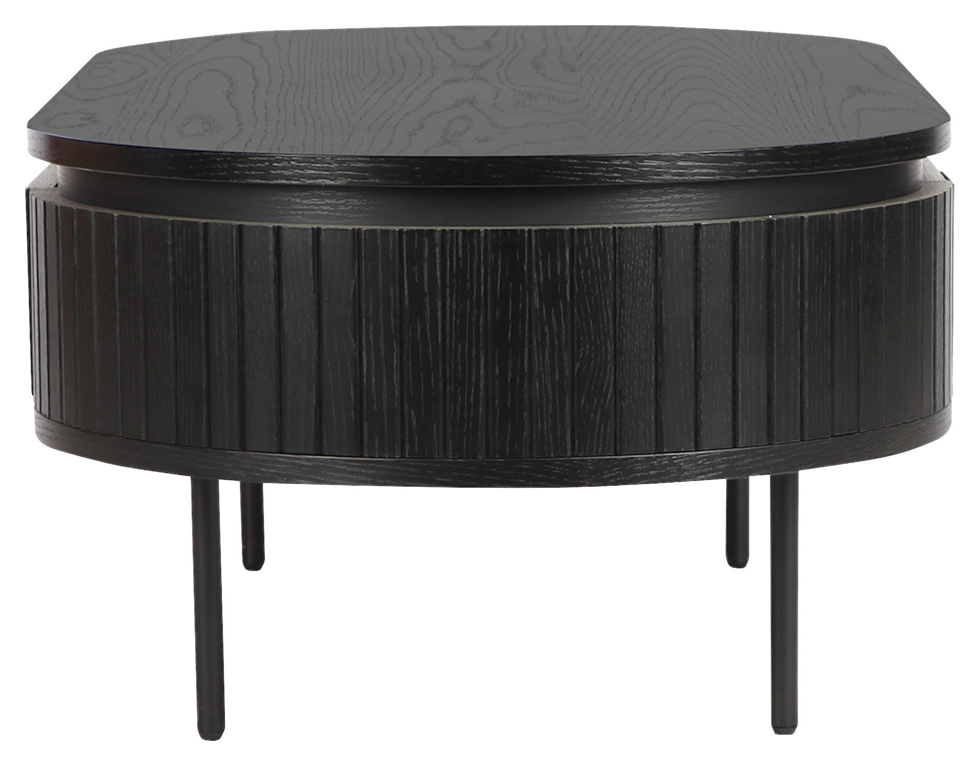 Thumbnail - Boxxx Couchtisch, Schwarz, Holz, Eiche, massiv,furniert, massiv, 2 Schublade(n) Schubladen, oval, Rundrohr, 60x40x120 cm...