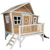 SPIELHAUS 123/12,8/152 cm  - Braun/Weiß, KONVENTIONELL, Holz/Kunststoff (123/12,8/152cm) - Ambia Garden