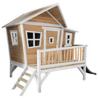 SPIELHAUS 123/12,8/152 cm  - Braun/Weiß, KONVENTIONELL, Holz/Kunststoff (123/12,8/152cm) - Ambia Garden
