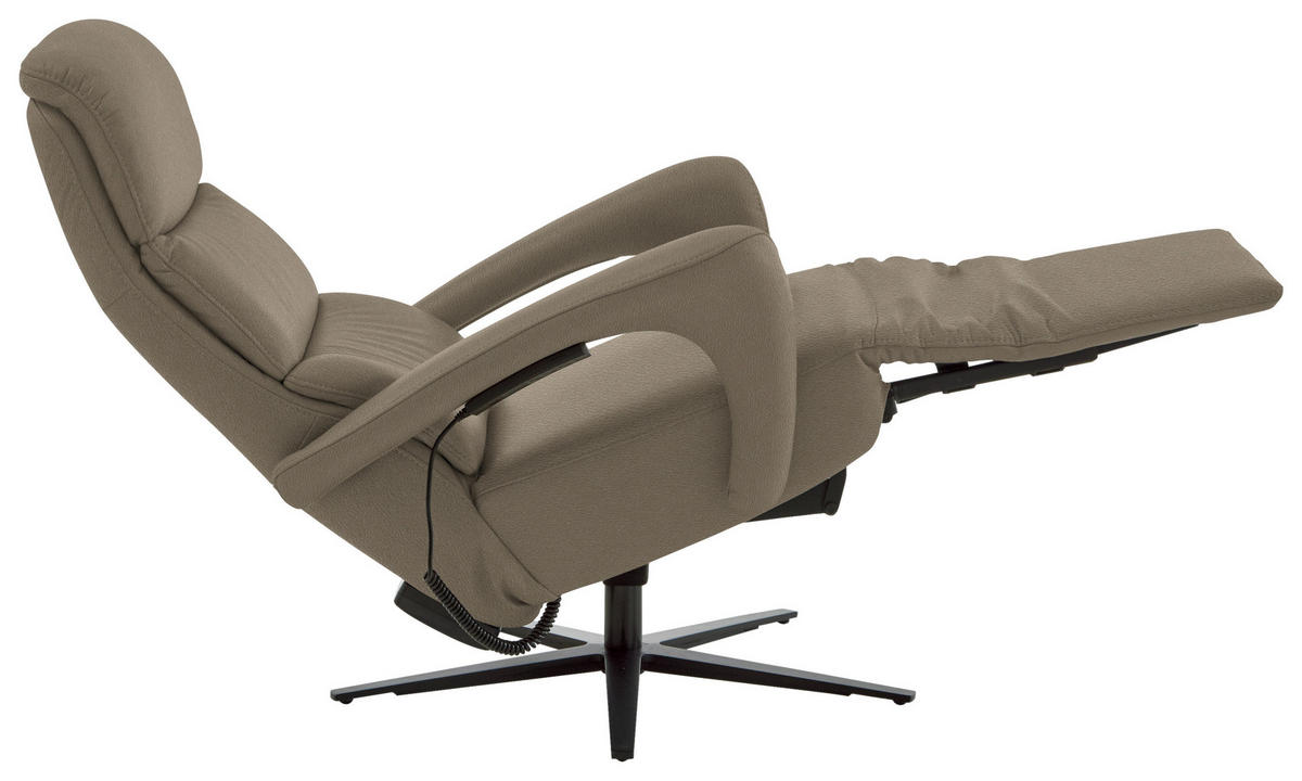 RELAXSESSEL in Leder Taupe  - Taupe/Schwarz, Design, Leder/Metall (76/110/86cm) - Dieter Knoll