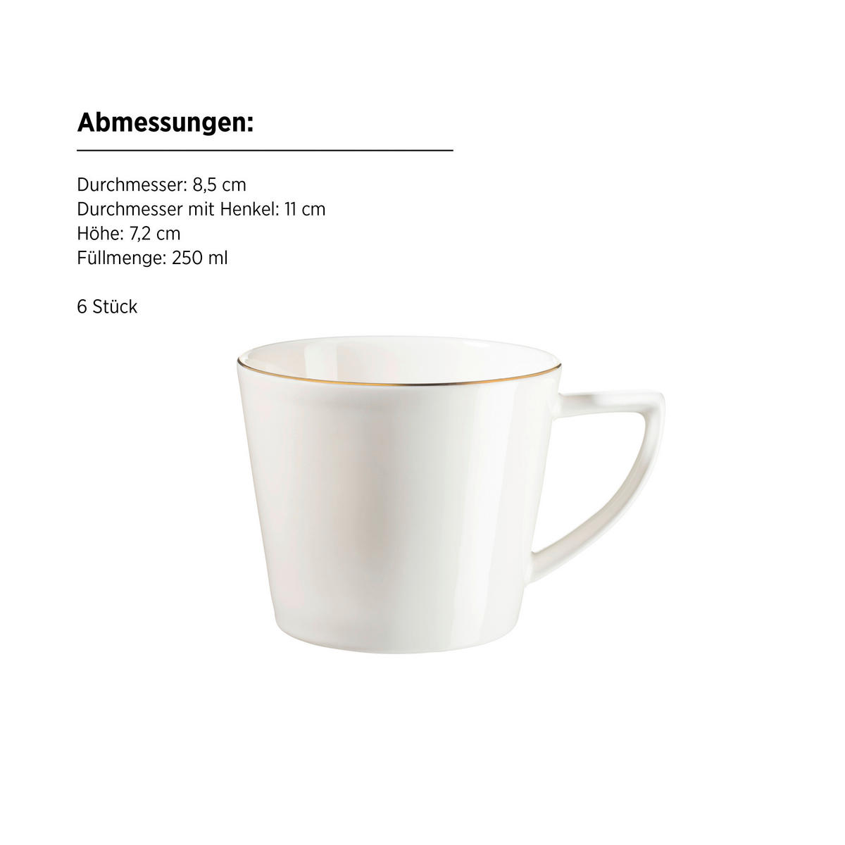 KAFFEESERVICE Weiß, Goldfarben Sita 18-teilig  - Goldfarben/Weiß, Trend, Keramik - Mäser