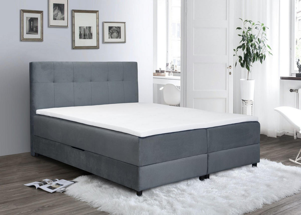 BOX KREVET 160/200 cm     siva  - siva/crna, Moderno, drvni materijal (160/200cm) - Ti'me