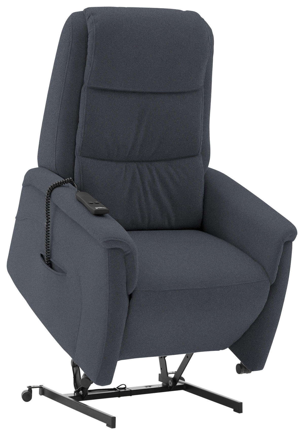 FERNSEHSESSEL in Mikrofaser Dunkelblau  - Schwarz/Dunkelblau, KONVENTIONELL, Kunststoff/Textil (70/107/88cm) - Valdera