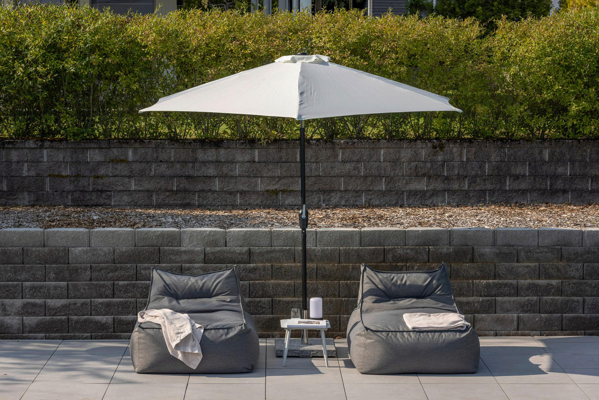 SONNENSCHIRM 300 cm  - Ecru/Grau, KONVENTIONELL, Textil/Metall (300/300cm) - Gardenson