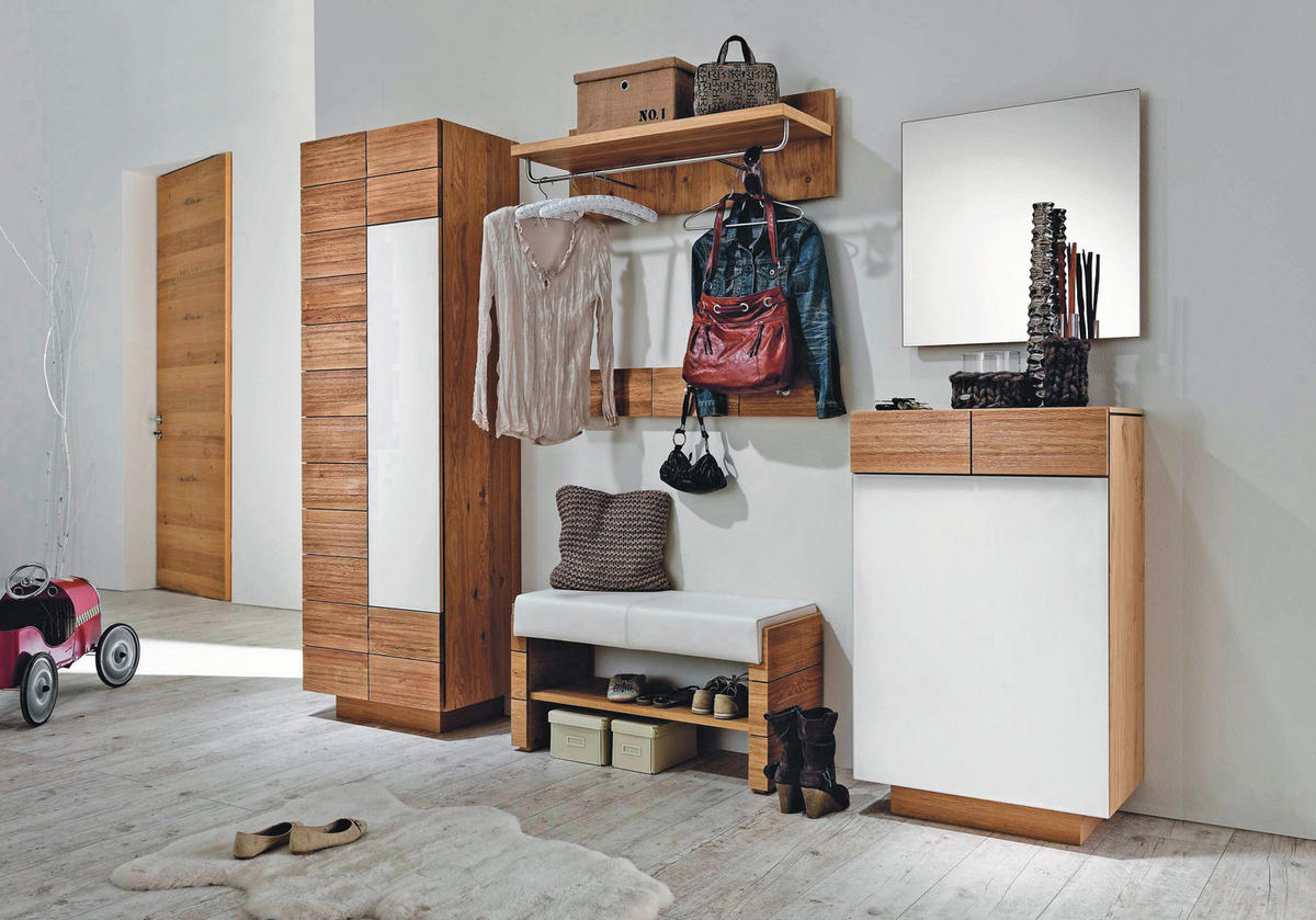 GARDEROBENLEISTE  in Wildeiche massiv Eichefarben  - Eichefarben, Design, Holz (96/15,6/5,2cm) - Voglauer