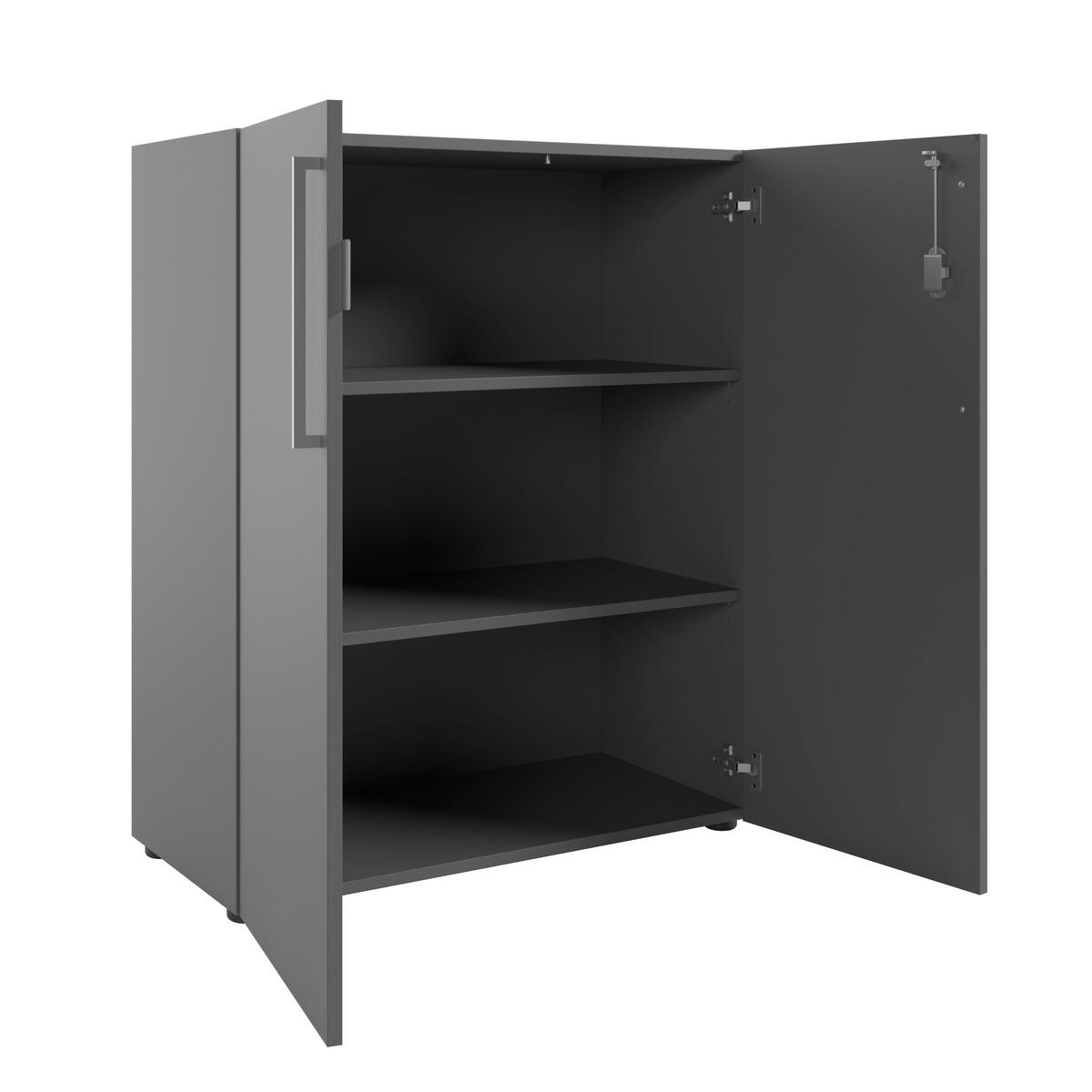 KOMMODE Colorado  in 89,8/110/42,9 cm  - Silberfarben/Schwarz, MODERN, Holzwerkstoff/Kunststoff (89,8/110/42,9cm) - Novel