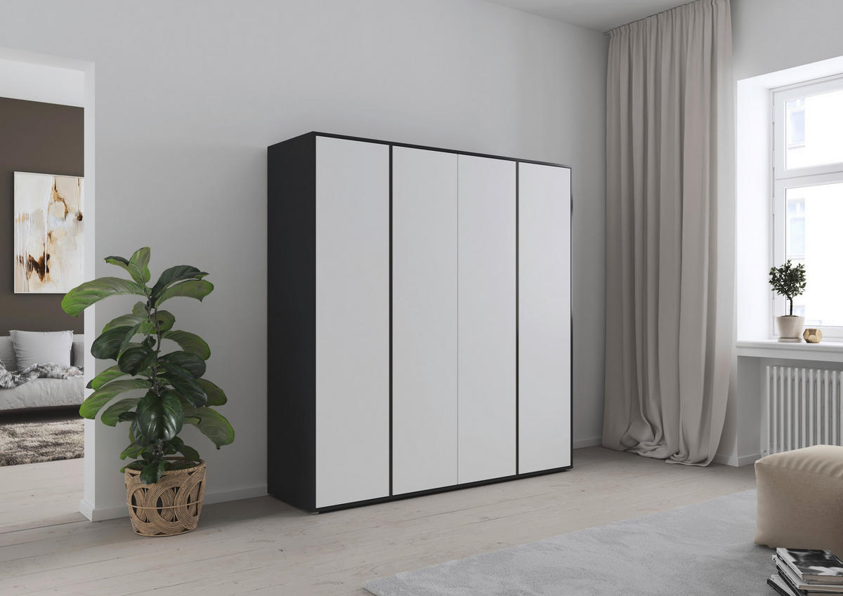 DREHTÜRENSCHRANK  in Grau, Weiß  - Weiß/Grau, MODERN, Holzwerkstoff (187/194/53cm) - Rauch Möbel