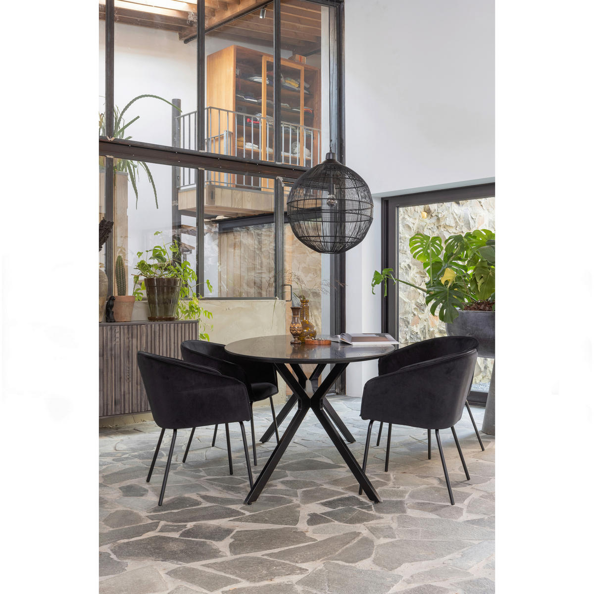 ESSTISCH oval Schwarz  - Schwarz, Design, Holzwerkstoff/Metall (220/100/75cm) - Livetastic