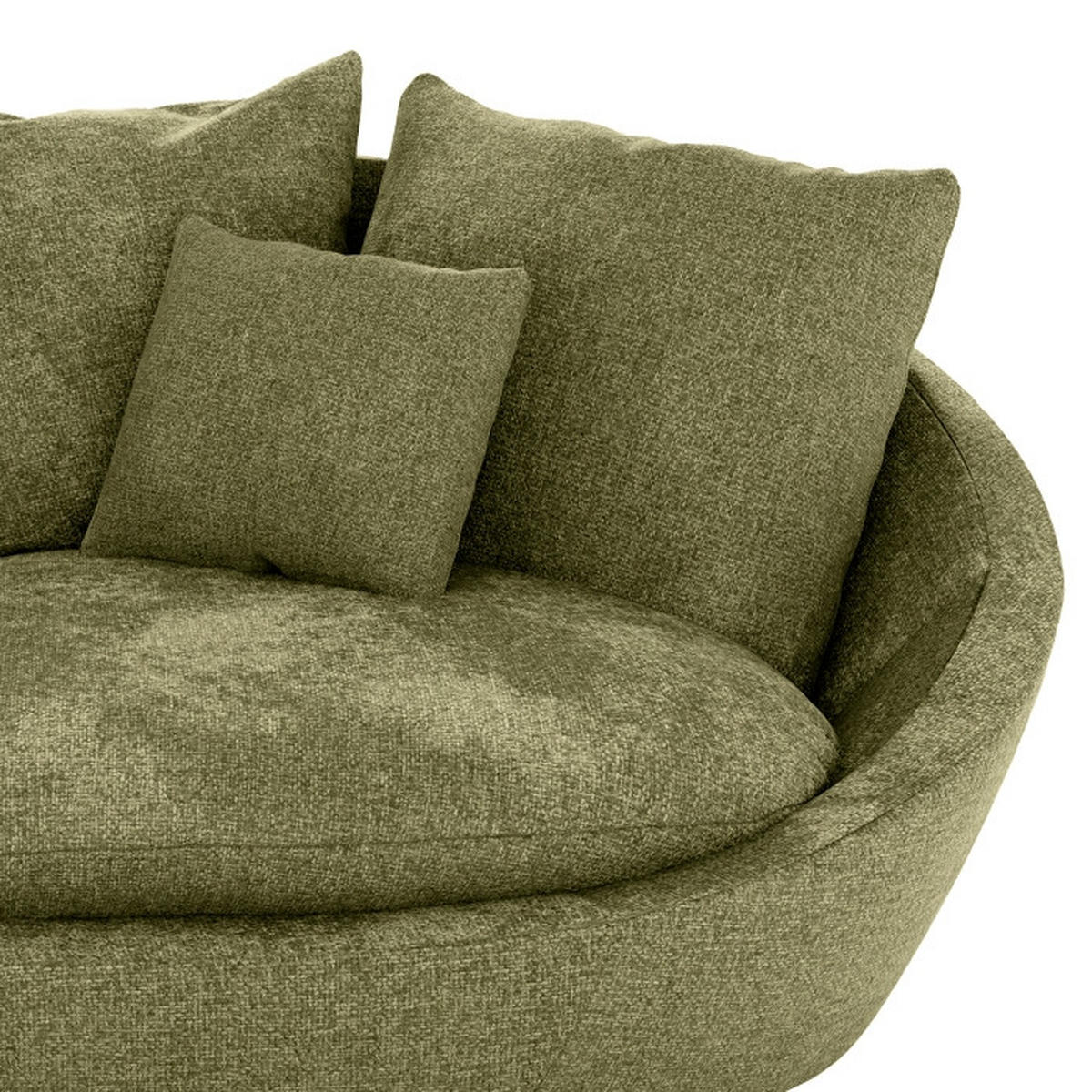 BIGSOFA in Chenille Grün  - Schwarz/Grün, Modern, Kunststoff/Textil (237/87/131cm) - Trendmanufaktur