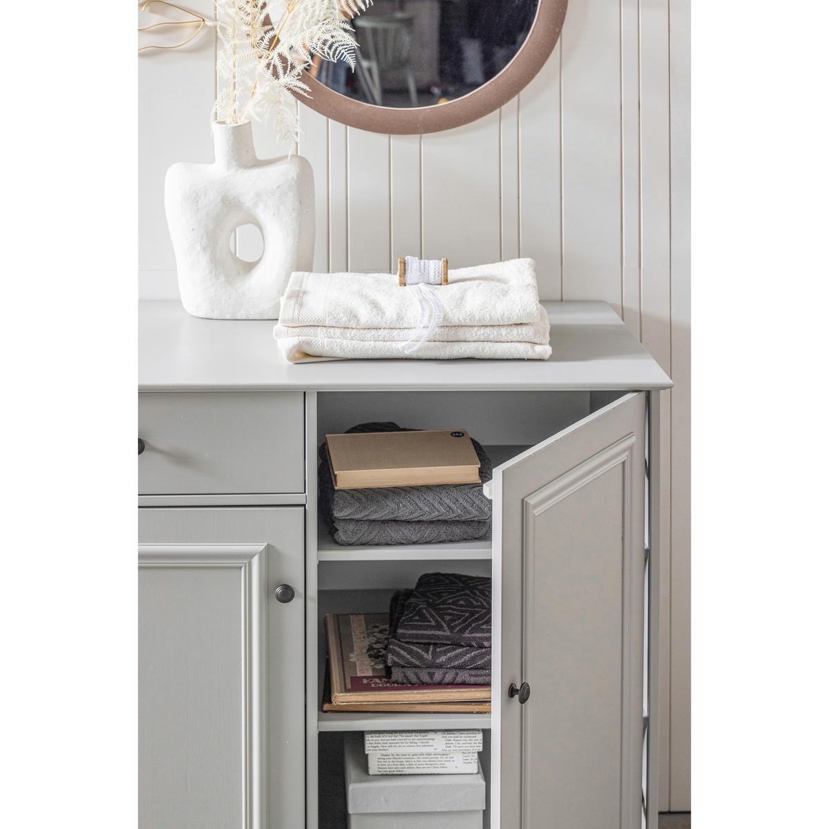 KOMMODE Lily, 98/93/55 cm, 1 Schublade(n)  - Schwarz/Grau, Design, Holz/Metall (98/93/55cm) - Livetastic